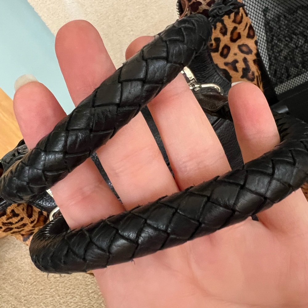 Brighton RARE 2013 DIVA Leather and Leopard Print Pony Hair Tote Shoulder Bag - Picture 9 of 16